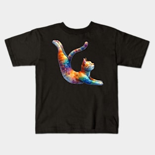 Celestial Cat Yogi Kids T-Shirt